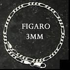 3MM MEN'S FIGARO BRACELET CRAFTED IN ITALIAN .925 STERLING SILVER
